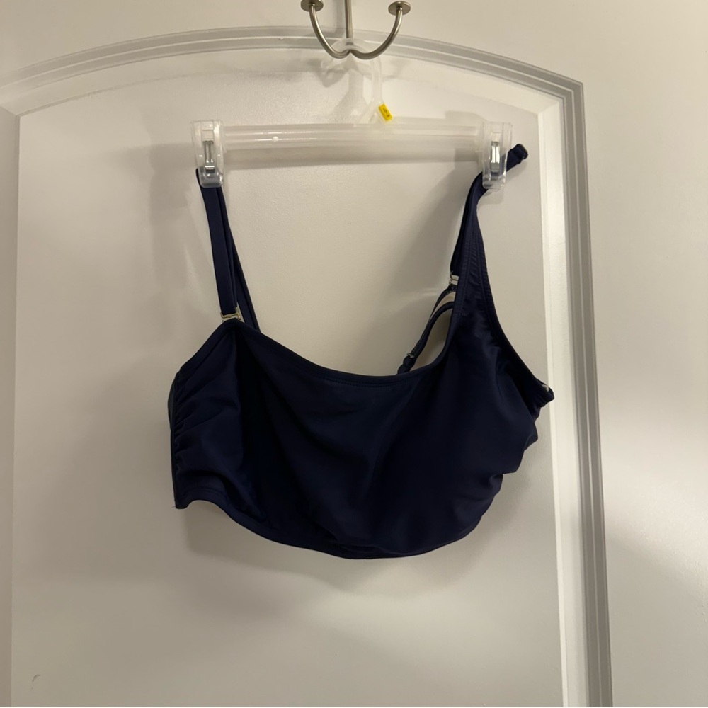 Kona Sol Bikini Swim Top Size XL Lined Navy Padded,  Single Or Double Strap